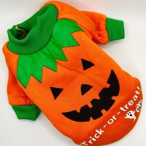 Pumpkin costume for small dog or cat, cute pet costume, Trick-or-treat Halloween
